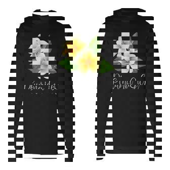 トロピカルプルメリアフランジパニー 長袖Tシャツ - Kawaiitshirt