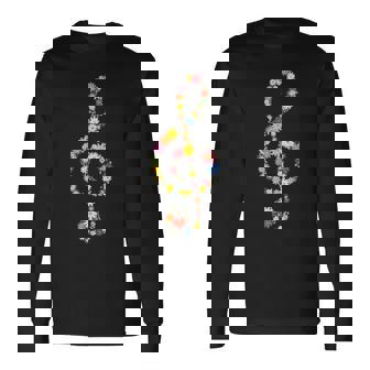 ト音記号 開花 ト音記号 音楽 ト音記号 楽器 花 音楽 ノート ト音記号 ピアノ ピアニスト ノート 音楽 長袖Tシャツ - Kawaiitshirt