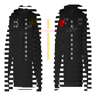 ドイツ国旗、ドイツのシルエットマップ、紋章 長袖Tシャツ - Kawaiitshirt