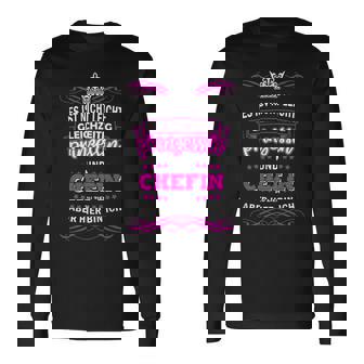 ドイツ語のテキスト「Gleichzeitig Prinzessin Chefin」と書かれた最高のシェフィンの言葉 長袖Tシャツ - Kawaiitshirt