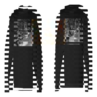 ドガ 舞台上でのリハーサル 現代美術 絵画 長袖Tシャツ - Kawaiitshirt