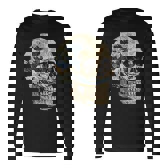 ドクロ 波 日本美術 海 長袖Tシャツ - Kawaiitshirt