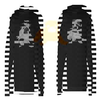 ドッグパグ ドッグモチーフ 犬好きへのギフト パグ 長袖Tシャツ - Kawaiitshirt