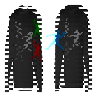 ドッジボール シルエット ドッジボール プレイヤーシルエット ドッジボール 長袖Tシャツ - Kawaiitshirt