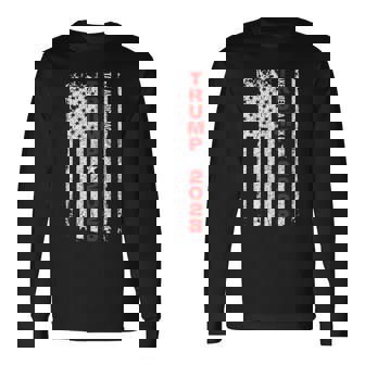 ドナルド・トランプ 2028 アメリカを取り戻す 選挙 アメリカ国旗 長袖Tシャツ - Kawaiitshirt