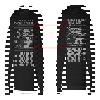 ドナルド・トランプ拳ポンプ We Fight American Flag Trump 2024 長袖Tシャツ - Kawaiitshirt