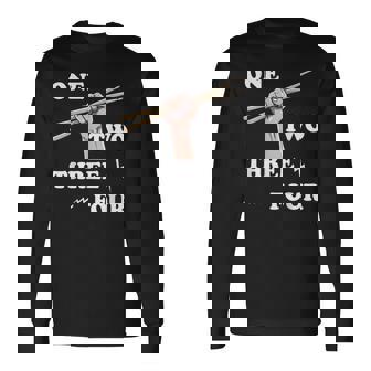 ドラマー ギフト 楽器 メンズ ドラムスティック用 長袖Tシャツ - Kawaiitshirt