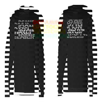 ドーパミン オキシトシン セロトニン エンドルフィン ハッピーホルモン 長袖Tシャツ - Kawaiitshirt