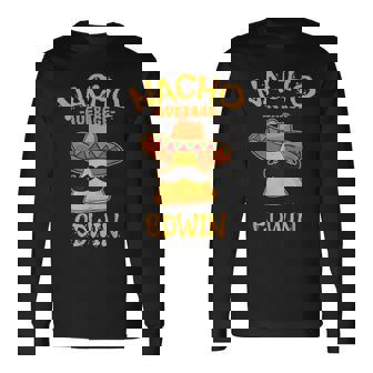 ナチョ平均 エドウィン 名前入り 面白いタコス 長袖Tシャツ - Kawaiitshirt