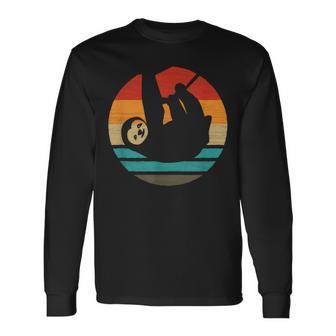 ナマケモノ レトロスタイル ビンテージ 長袖Tシャツ - Kawaiitshirt