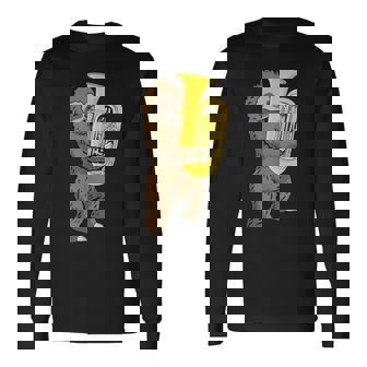 ナマケモノ 恋人 チューバ プレーヤー ミュージック ビッグバンド チューバ 長袖Tシャツ - Kawaiitshirt