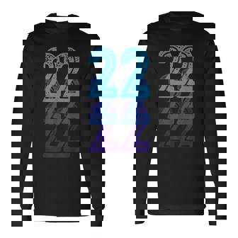 ナンバー22 ブルー ベスト クラシック カレッジスタイル 誕生日 面白い 長袖Tシャツ - Kawaiitshirt