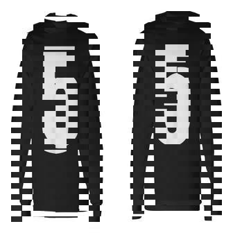 ナンバーファイブ 数字 5 プレーン 白 数字 長袖Tシャツ - Kawaiitshirt
