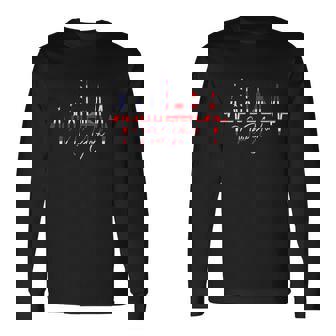 ニューヨーク スカイライン ハートビート自由の女神ニューヨークが大好きi Love New York 長袖Tシャツ - Kawaiitshirt