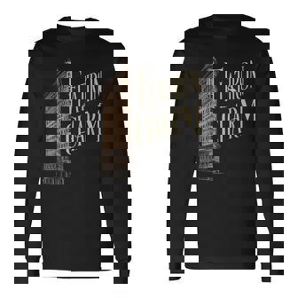 ニューヨークチャームフラットアイアンビルディング 長袖Tシャツ - Kawaiitshirt