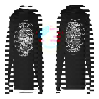 ニューヨーク市フィッシャーマンズクラブ アメリカ国旗釣り 長袖Tシャツ - Kawaiitshirt