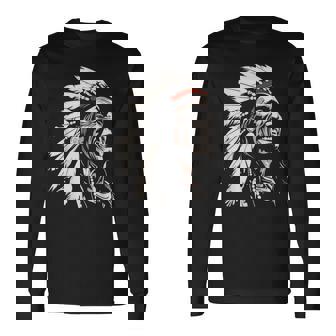 ネイティブアメリカン インディアン マルチカラー ビンテージデザイン 長袖Tシャツ - Kawaiitshirt