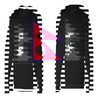 ネパール国旗 長袖Tシャツ - Kawaiitshirt