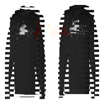 ノルウェージャンフォレストキャットハートビートekg ファニーアイラブマイキャット 長袖Tシャツ - Kawaiitshirt