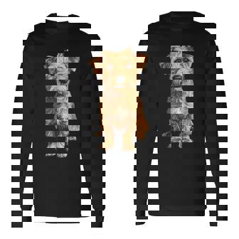 ノーフォークテリア 犬 モチーフ ペット アートワーク ノーフォークテリア 長袖Tシャツ - Kawaiitshirt