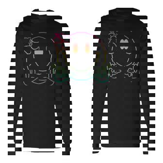 ハイビスカス シャカ スマイルフェイス レインボー ハッピーフェイス アロハ ハワイアン 長袖Tシャツ - Kawaiitshirt