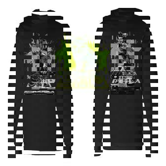 ハウスキャット レインボー Dj 猫 キティ 長袖Tシャツ - Kawaiitshirt