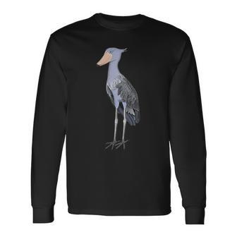 ハシビロコウ 鳥 動物 図 バードウォッチング 贈り物 鳥類学者 生物学者 自然科学 長袖Tシャツ - Kawaiitshirt