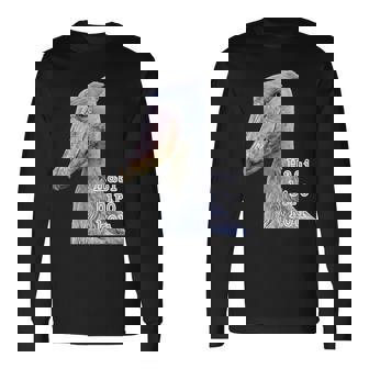 ハシビロコウ『リアルフォト 写真』青い鳥【どうぶつフレンズ】かっこいい 大きな鳥 動物園の生き物 長袖Tシャツ - Kawaiitshirt