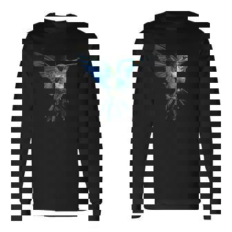 ハチドリ 鳥モチーフ 動物 イラスト ハチドリ 長袖Tシャツ - Kawaiitshirt