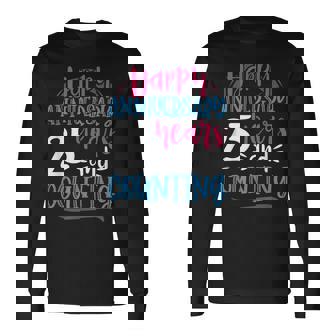 ハッピーアニバーサリー 25年 結婚25周年 長袖Tシャツ - Kawaiitshirt