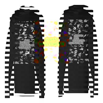 ハッピーハロウィンのレトロな怖いかわいい不気味なギフト 長袖Tシャツ - Kawaiitshirt