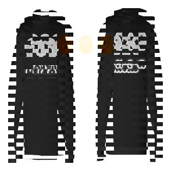 ハニボー《3 スリー》かわいい ハニワ 小さな 埴輪 歴史土器 イラスト キャラクター 長袖Tシャツ - Kawaiitshirt