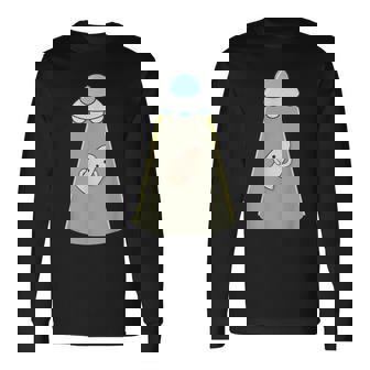 ハニワ くん 埴輪《Ufo 遭遇》【ゆるフレンズ】歴史土器 かわいい 面白い キャラクター 長袖Tシャツ - Kawaiitshirt