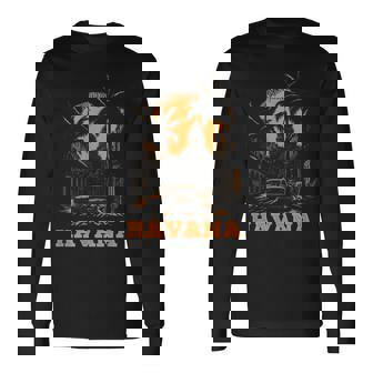 ハバナ キューバ レトロ キューバ プライド ヴィンテージ 70 年代 80 年代のスタイル 長袖Tシャツ - Kawaiitshirt