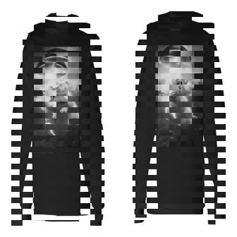 ハムスターを追うufo、クレイジーな動物、面白いハムスター 長袖Tシャツ - Kawaiitshirt