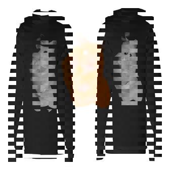 ハムスターミーム ピースサイン付き 長袖Tシャツ - Kawaiitshirt