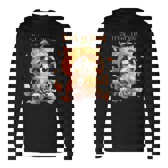 ハロウィン わがまま猫 ねこ ラーメン好き かわいい おもしろ マンガ 長袖Tシャツ - Kawaiitshirt