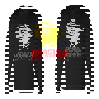 ハロウィン ホラー ドラキュラ ヴァンパイア ヴィンテージ コミックブック ムービー 長袖Tシャツ - Kawaiitshirt