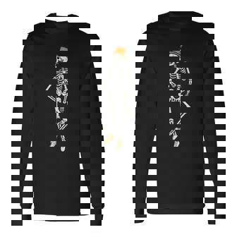 ハロウィンスケルトンタップダンス バレエダンス先生 長袖Tシャツ - Kawaiitshirt