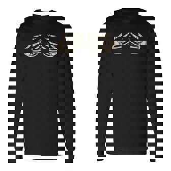 ハロウィーン スケルトン おっぱいに手 スケルトン 胸に手 長袖Tシャツ - Kawaiitshirt