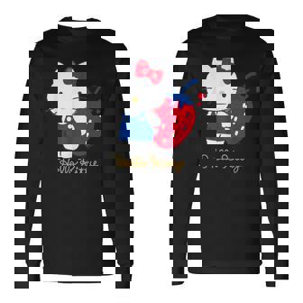 ハローキティ いちご ダークカラー 長袖Tシャツ - Kawaiitshirt
