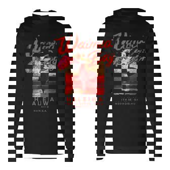 ハワイ ワイメア ベイ サーフィン ヴィンテージ ハワイアン 長袖Tシャツ - Kawaiitshirt