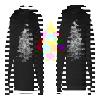 ハワイアン クリスマス ハイビスカス フラワー ツリー ハワイ トロピカル 長袖Tシャツ - Kawaiitshirt