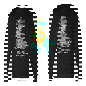 ハワイアン 恐竜 シャツ サマー T レックス トロピカル バケーション アロハシャツ 長袖Tシャツ - Kawaiitshirt