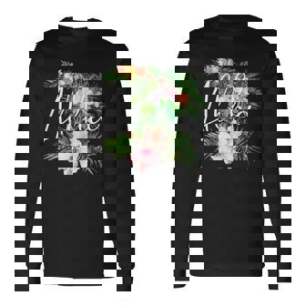 ハワイアンハイビスカスの花 アロハ 長袖Tシャツ - Kawaiitshirt