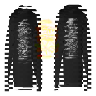 ハンバーガー チーズバーガー ファーストフード愛好家 食通 ギフト 長袖Tシャツ - Kawaiitshirt