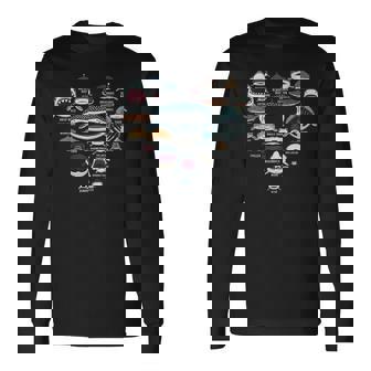 ハート ラブ サメ フェイス ファニー シャルカホリック 長袖Tシャツ - Kawaiitshirt