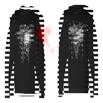 ハート 音符 パンクロック ゴシック 音楽愛好家 長袖Tシャツ - Kawaiitshirt