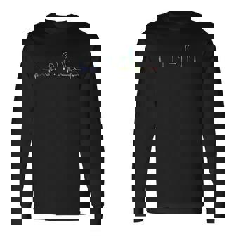 ハートビート 猫好き ねこ好き ネコ好き ハートビート猫 猫の飼い主 心電図 おもしろ 可愛い ねこ ネコ 猫 長袖tシャツ 長袖Tシャツ - Kawaiitshirt