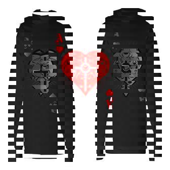 ハートポーカーエースi テキサスホールデムカジノカードケース ポーカー 長袖tシャツ 長袖Tシャツ - Kawaiitshirt